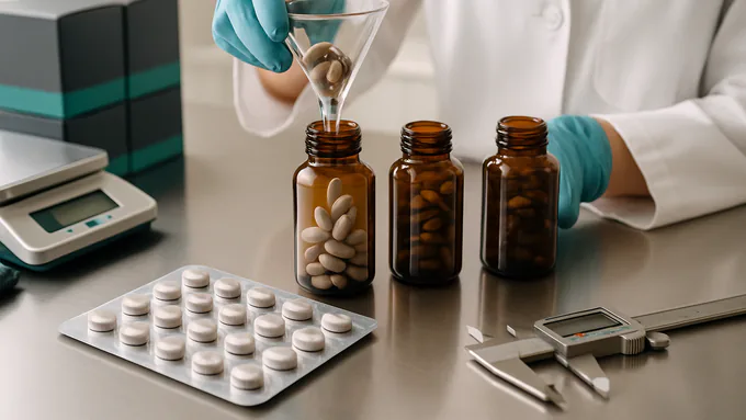 Polished tablets with consistent color and imprinting prepared for retail packaging