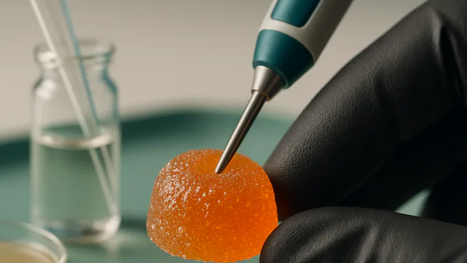 Quality review of gummy aw, potency, and microbial compliance prior to release